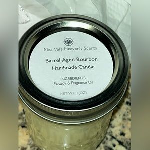 Handmade Barrel aged bourbon 8oz Candle Miss Val’s Heavenly Scents